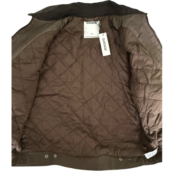 Garage Zip Front Twill Worker Jacket Brown NWT Size S - Picture 7 of 11